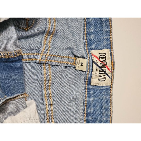 Denim Blvd Denim‎ Distressed Mini Skirt Size Medium Frayed Hem - Picture 3 of 5